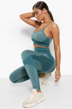 Nahtlose Kontrast Sport-Leggings -Deutschland Mode Pfiff Verkaufs-Shop fzz56952 forest xl 3