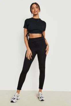 2er-Pack Basic Jersey-Leggings Mit Hohem Bund -Deutschland Mode Pfiff Verkaufs-Shop fzz60802 black xl 2