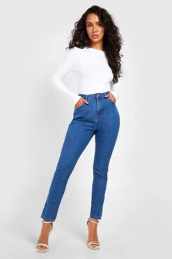 Basics Skinny Jeans Mit Hohem Bund