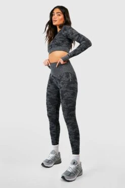 Langärmliges Camouflage Crop Top -Deutschland Mode Pfiff Verkaufs-Shop fzz72962 black xl 2