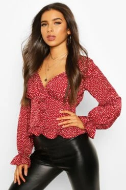 Florale Bluse Mit Korsett-Detail -Deutschland Mode Pfiff Verkaufs-Shop fzz73518 berry xl 3