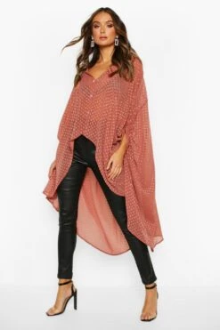 Oversize Maxihemd Aus Chiffon