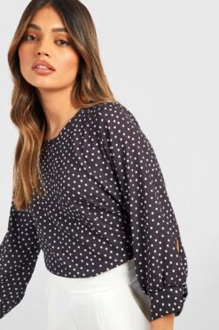 Gepunktete Bluse Mit Schleifen -Deutschland Mode Pfiff Verkaufs-Shop fzz80370 black xl 3