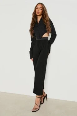 Schwarze Weite Basic Jersey-Culotte Mit Hohem Bund -Deutschland Mode Pfiff Verkaufs-Shop fzz92350 black xl 2