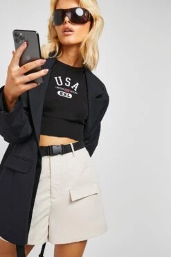 Cargo-Shorts Mit Schnalle