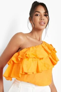 Einärmliges Rüschen-Top