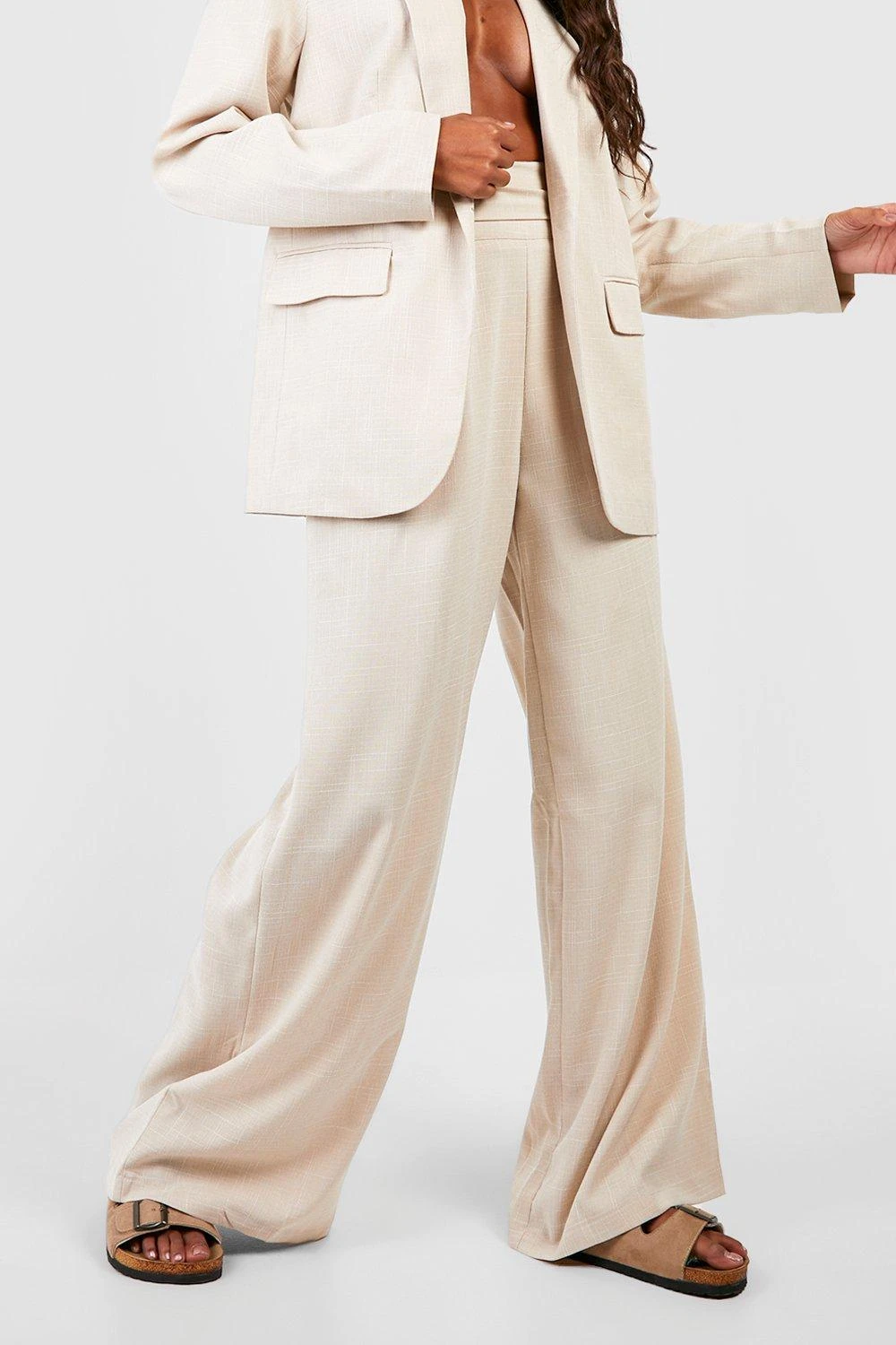 Strukturierte Hose In Leinen-Optik Mit Hohem Bund 4 Strukturierte Hose In Leinen-Optik Mit Hohem Bund – Bild 4