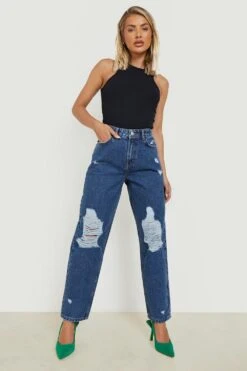 Zerrissene Mom-Jeans