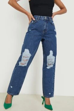 Zerrissene Mom-Jeans -Deutschland Mode Pfiff Verkaufs-Shop gzz02259 mid20blue xl 3