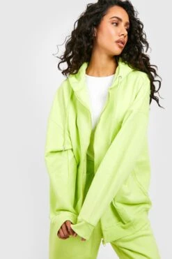 Oversize Hoodie Aus REEL Baumwolle Mit Reißverschluss 6 Oversize Hoodie Aus REEL Baumwolle Mit Reißverschluss -Deutschland Mode Pfiff Verkaufs-Shop gzz02905 lime xl 2