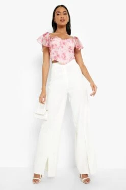 Gemustertes Bardot Korsett-Top -Deutschland Mode Pfiff Verkaufs-Shop gzz04300 pink xl 2