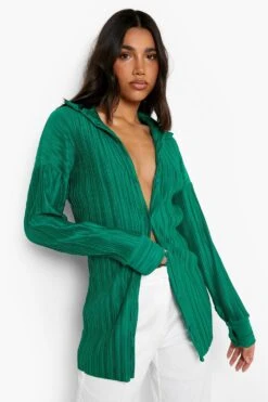 Plissiertes Oversize Hemd 7 Plissiertes Oversize Hemd -Deutschland Mode Pfiff Verkaufs-Shop gzz04705 bottle20green xl 3