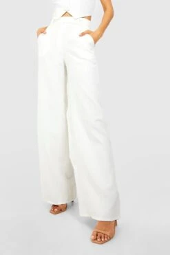 Weite Hose Mit Knopf-Detail -Deutschland Mode Pfiff Verkaufs-Shop gzz04768 cream xl 3