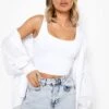 Doppellagiges Rundhals Crop Top
