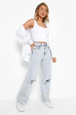 Doppellagiges Rundhals Crop Top -Deutschland Mode Pfiff Verkaufs-Shop gzz05476 white xl 2