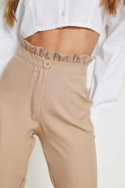 Skinny Hose Mit Rüschen-Bund -Deutschland Mode Pfiff Verkaufs-Shop gzz05527 beige xl 3