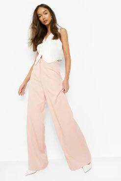 Lockere Nadelstreifen Hose Mit Weitem Bein -Deutschland Mode Pfiff Verkaufs-Shop gzz05570 nude xl 2