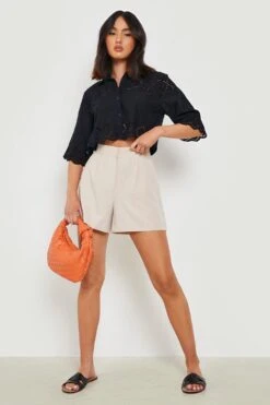 Kurzes Hemd Mit Lochmuster-Detail 6 Kurzes Hemd Mit Lochmuster-Detail -Deutschland Mode Pfiff Verkaufs-Shop gzz07705 black xl 2