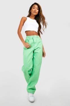 Gerade Jeans Mit überkreuztem Bund -Deutschland Mode Pfiff Verkaufs-Shop gzz07931 green xl 2