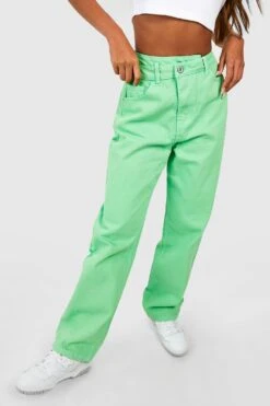 Gerade Jeans Mit überkreuztem Bund -Deutschland Mode Pfiff Verkaufs-Shop gzz07931 green xl 3