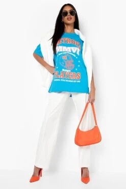 Oversize T-Shirt Mit Detroit-Print -Deutschland Mode Pfiff Verkaufs-Shop gzz08190 blue xl 2