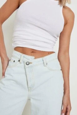 Asymmetrische Zerrissene Jeans Mit Weitem Bein -Deutschland Mode Pfiff Verkaufs-Shop gzz08386 light20wash xl 3