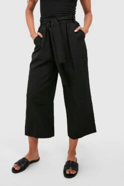 Culotte-Hose Mit Gürtel Und Falten 7 Culotte-Hose Mit Gürtel Und Falten -Deutschland Mode Pfiff Verkaufs-Shop gzz09480 black xl 3