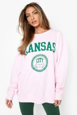 Oversize Sweatshirt Mit Kanvas-Print -Deutschland Mode Pfiff Verkaufs-Shop gzz09934 light20pink xl 3