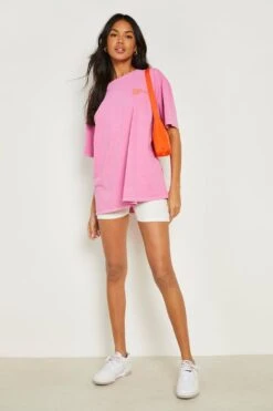 Besticktes Oversize T-Shirt -Deutschland Mode Pfiff Verkaufs-Shop gzz10047 bright20pink xl 2