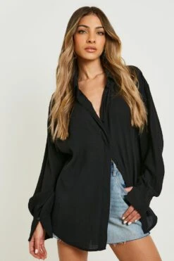 Hemd In Knitteroptik Mit Volumenärmeln