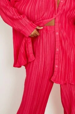 Matte Plissee-Hose Mit Weitem Bein 7 Matte Plissee-Hose Mit Weitem Bein -Deutschland Mode Pfiff Verkaufs-Shop gzz10429 candy20pink xl 3