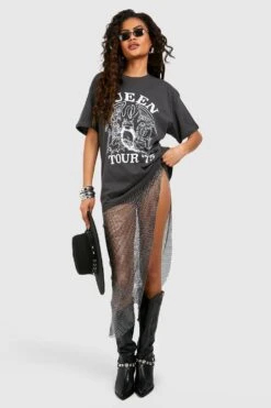 Oversize T-Shirt Mit Lizenziertem Queen-Print -Deutschland Mode Pfiff Verkaufs-Shop gzz10645 charcoal xl 2