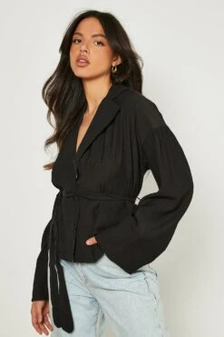 Wickel-Hemd In Knitteroptik Mit Taillenband