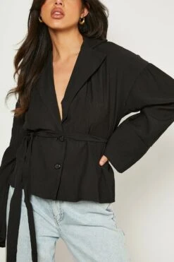 Wickel-Hemd In Knitteroptik Mit Taillenband -Deutschland Mode Pfiff Verkaufs-Shop gzz10682 black xl 3