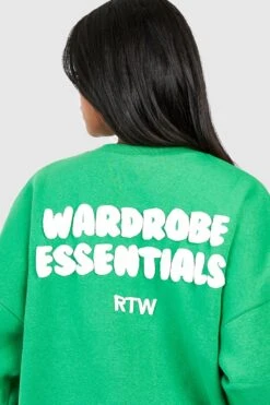 Sweatshirt Mit Wardrobe Essentials Print -Deutschland Mode Pfiff Verkaufs-Shop gzz11499 green xl 3
