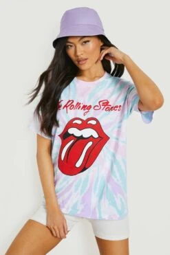 Batik T-Shirt Mit Lizenziertem Rolling Stones Print -Deutschland Mode Pfiff Verkaufs-Shop gzz11864 pink xl 2