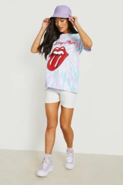 Batik T-Shirt Mit Lizenziertem Rolling Stones Print -Deutschland Mode Pfiff Verkaufs-Shop gzz11864 pink xl 3