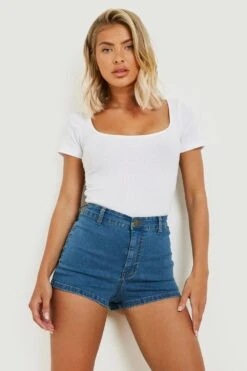 Disco-Shorts Aus Stretch-Denim Mit