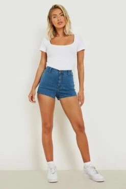 Disco-Shorts Aus Stretch-Denim Mit -Deutschland Mode Pfiff Verkaufs-Shop gzz12015 mid20blue xl 2