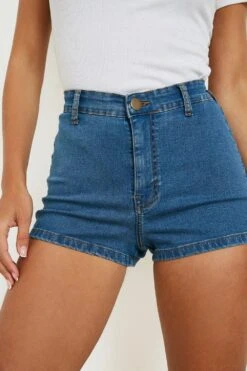 Disco-Shorts Aus Stretch-Denim Mit -Deutschland Mode Pfiff Verkaufs-Shop gzz12015 mid20blue xl 3