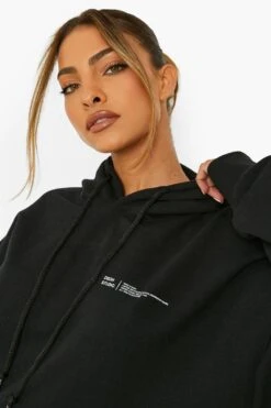Oversize Hoodie Mit Text-Print -Deutschland Mode Pfiff Verkaufs-Shop gzz12070 black xl 3