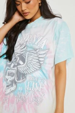 Oversize Batik T-Shirt Mit California-Print -Deutschland Mode Pfiff Verkaufs-Shop gzz13477 pink xl 3