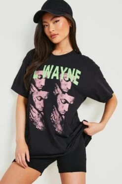 T-Shirt Mit Lizenziertem Lil Wayne Print -Deutschland Mode Pfiff Verkaufs-Shop gzz13521 charcoal xl 3