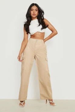 Petite Lockere Cargo-Hose Mit Weitem Bein -Deutschland Mode Pfiff Verkaufs-Shop gzz14240 stone xl 2