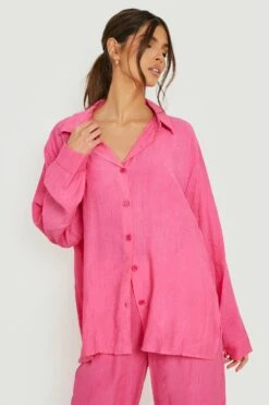 Lockeres Hemd In Leinen 7 Lockeres Hemd In Leinen -Deutschland Mode Pfiff Verkaufs-Shop gzz14404 hot20pink xl 3