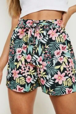 Tropical Shorts Mit Gürtel -Deutschland Mode Pfiff Verkaufs-Shop gzz14442 black xl 3