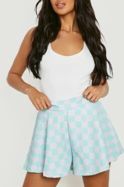 Weite Shorts Mit Gingham-Print -Deutschland Mode Pfiff Verkaufs-Shop gzz14464 mint xl 3