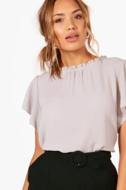 Bluse Mit Rüschenärmeln & Kragen -Deutschland Mode Pfiff Verkaufs-Shop gzz14503 ivory xl 3