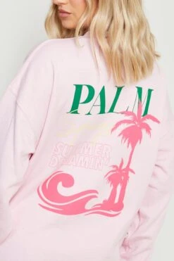 Oversize Sweatshirt Mit Palm Springs Print -Deutschland Mode Pfiff Verkaufs-Shop gzz14634 light20pink xl 3