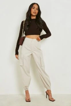 Petite Cargo-Hose Mit Hohem Bund -Deutschland Mode Pfiff Verkaufs-Shop gzz14936 stone xl 2